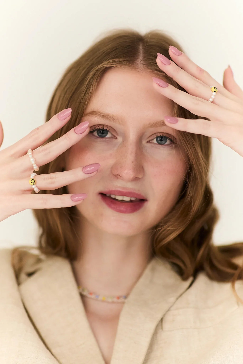 Smiley Pearl Ring