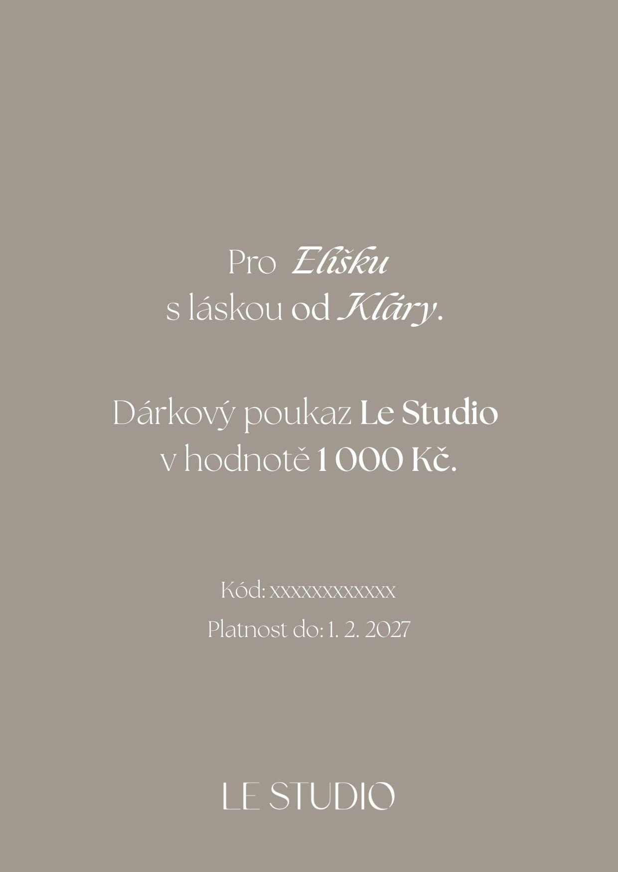 Dárková karta Le Studio