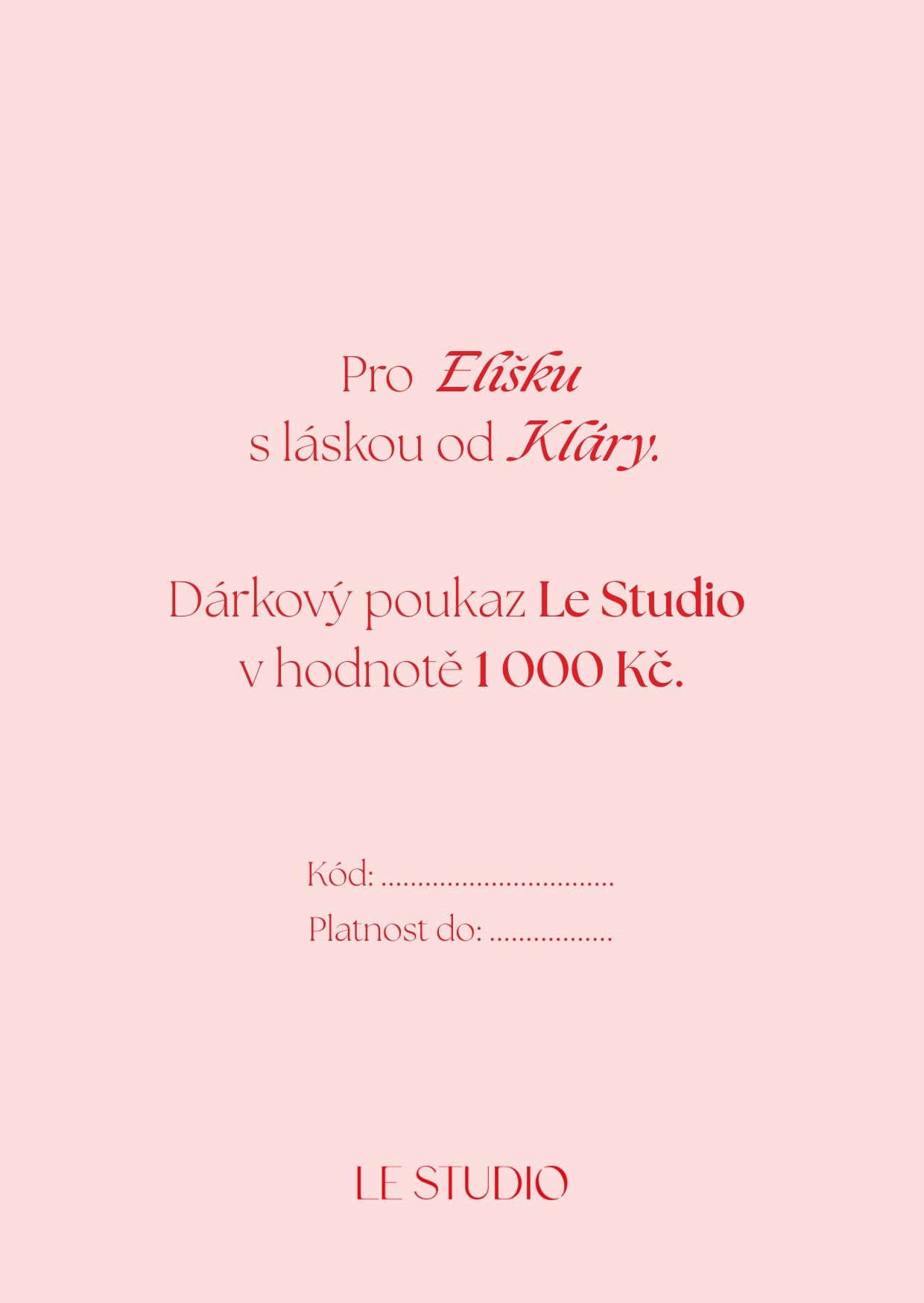Dárková karta Le Studio