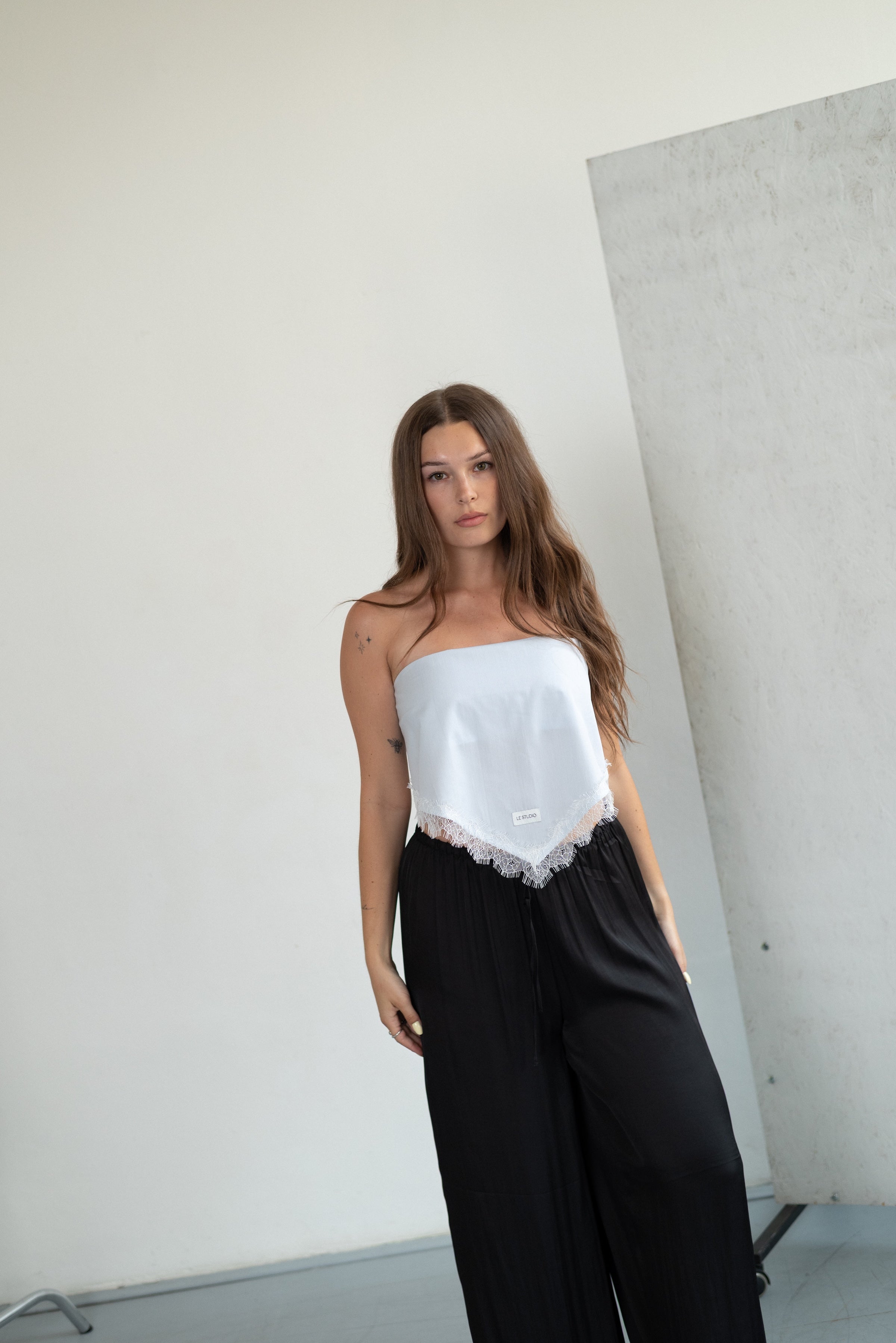 Stylingový šátek s krajkou – Blush