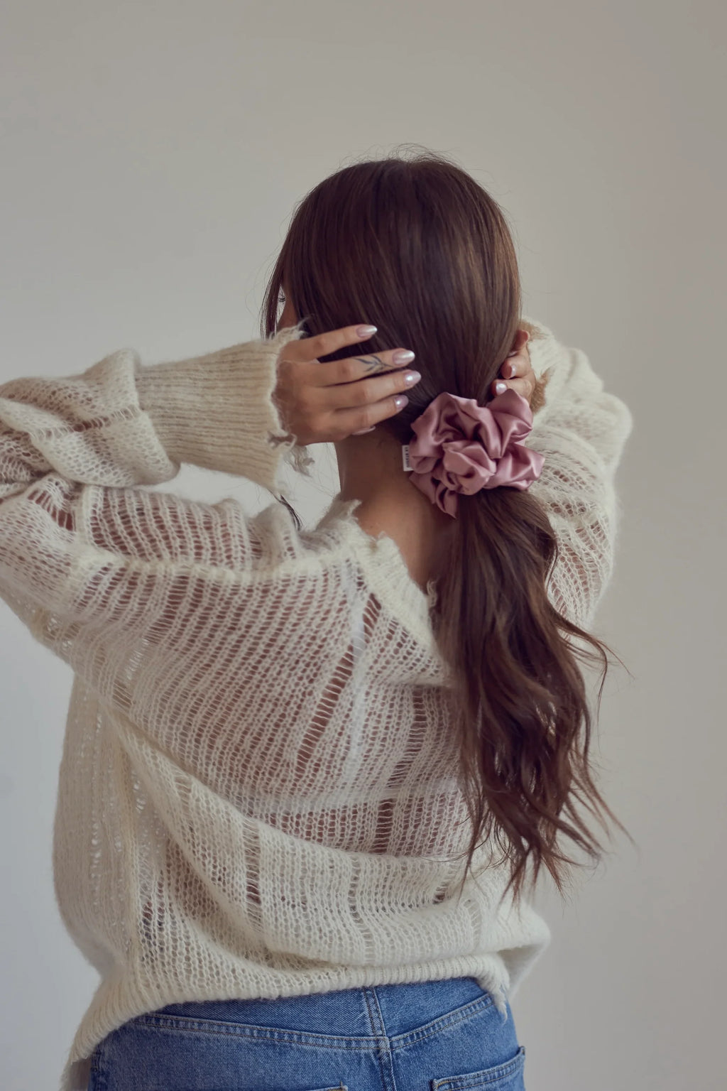 Scrunchie ze 100% hedvábného saténu - Rose