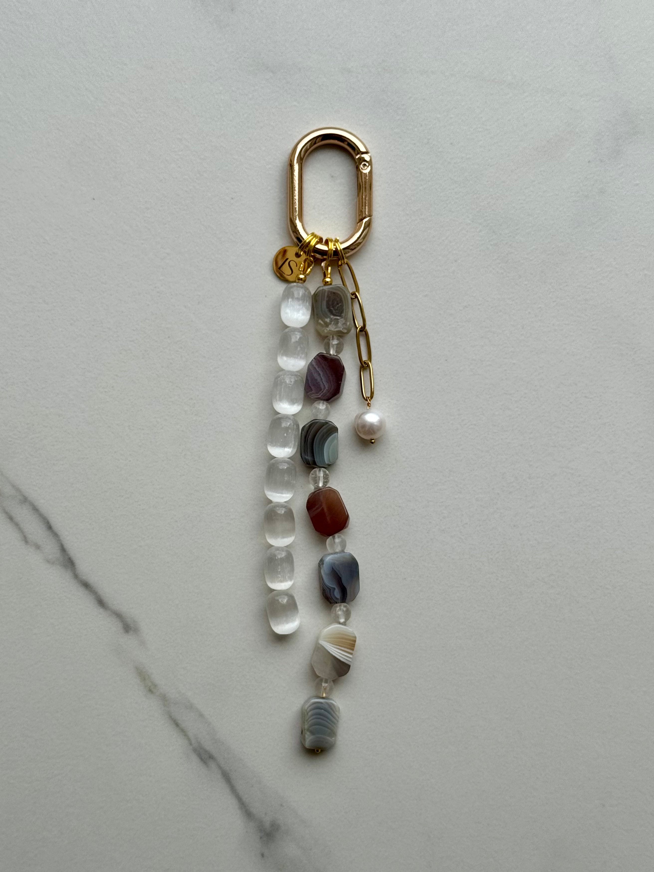 Mocha Stone Bag Charm