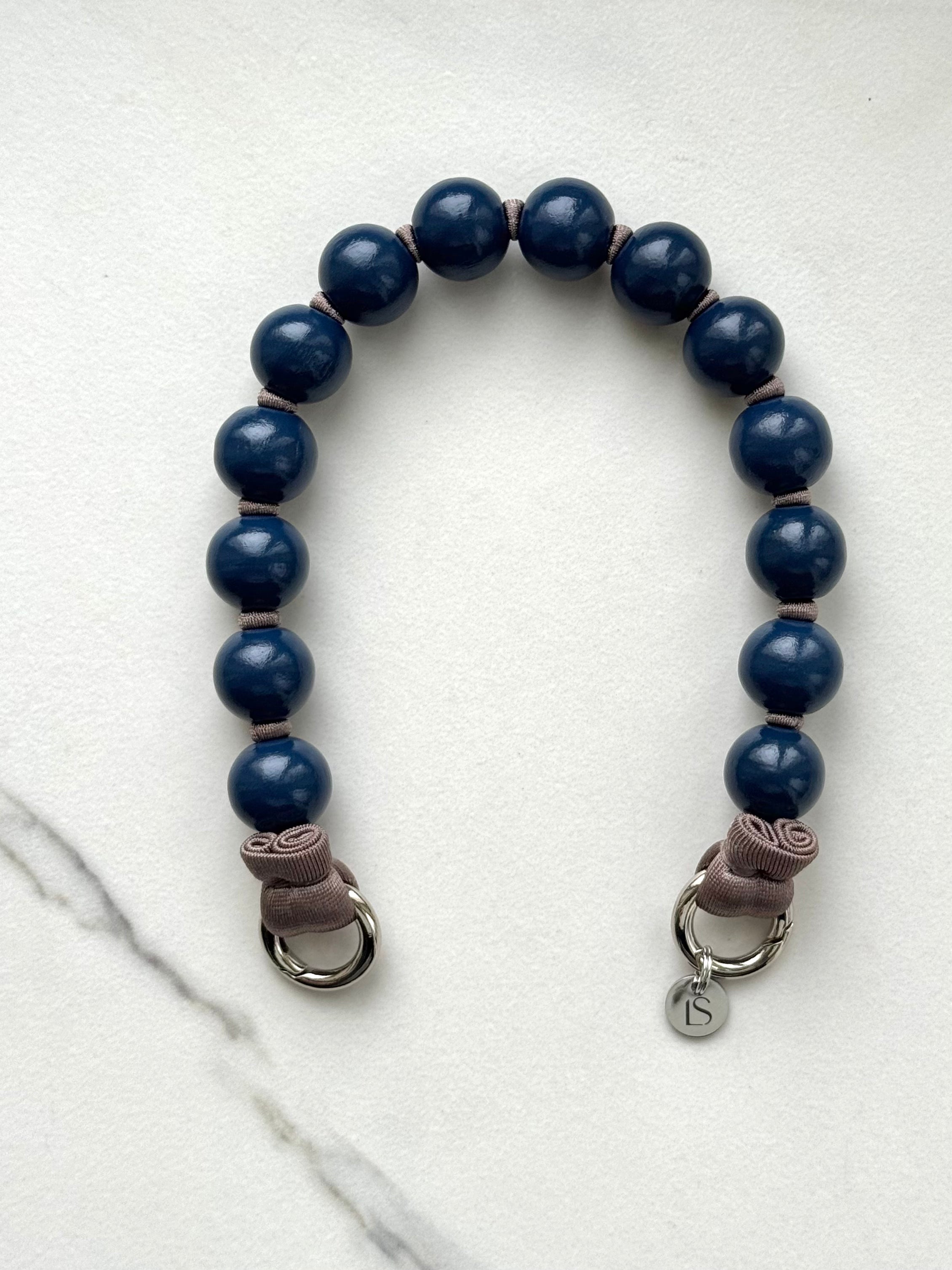 Mini korálkový popruh na telefon – Midnight Mocha