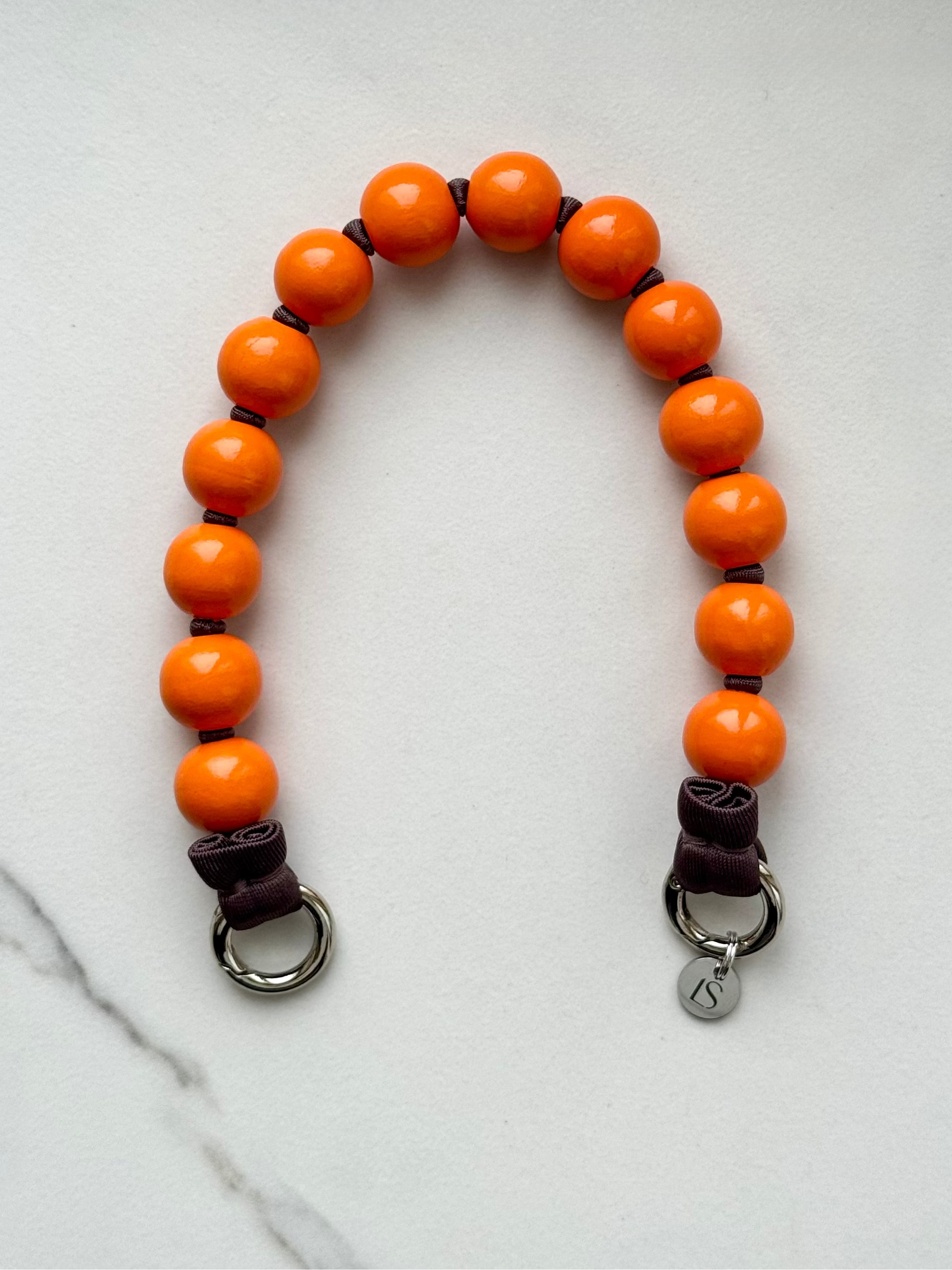Mini korálkový popruh na telefon – Calm Orange