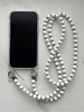 Korálkový popruh na telefon – New White
