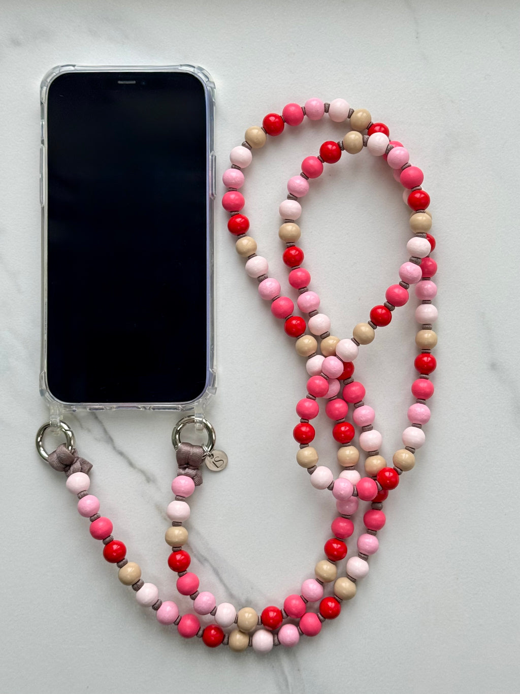 Korálkový popruh na telefon – Love Story