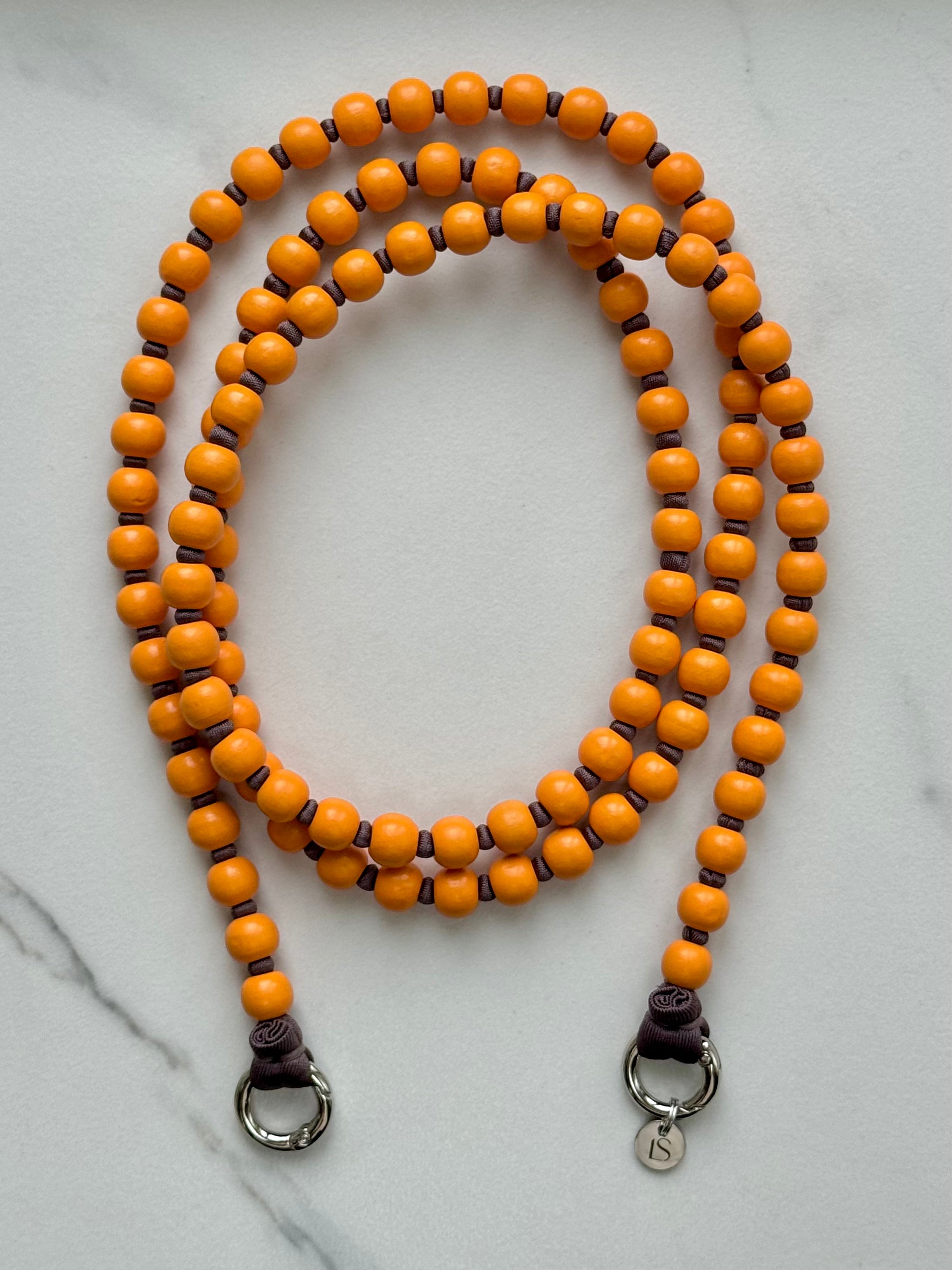 Korálkový popruh na telefon – Calm Orange