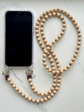 Korálkový popruh na telefon – Latte