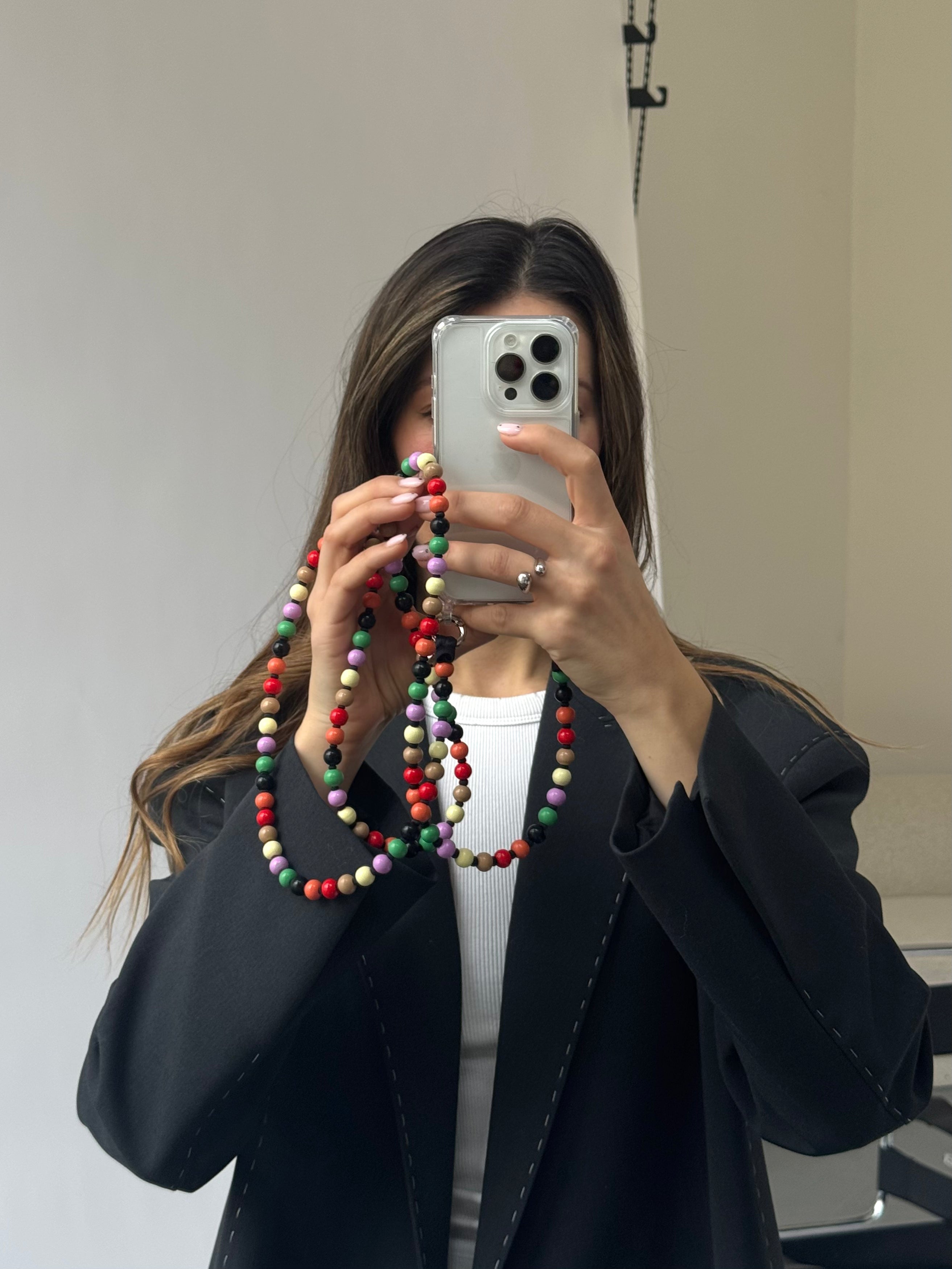 Korálkový popruh na telefon – No Rules