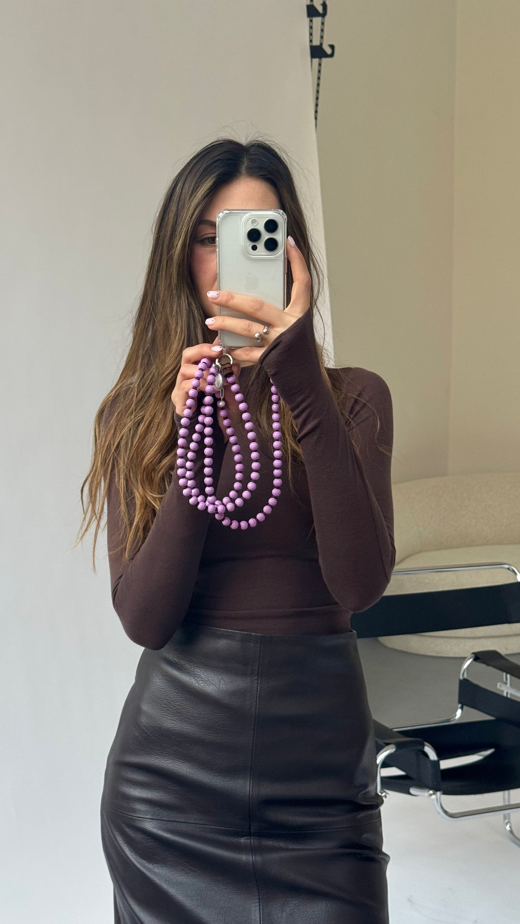 Korálkový popruh na telefon – Ultra Violet