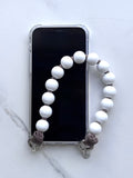 Mini korálkový popruh na telefon – New White