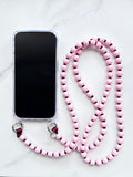 Korálkový popruh na telefon – Pink Berry