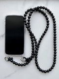 Korálkový popruh na telefon – Noir