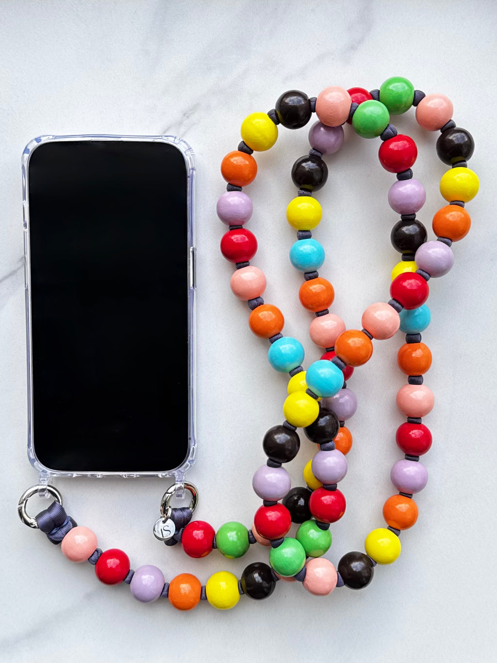 Beaded phone strap extra – colorful