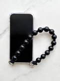 Mini korálkový popruh na telefon – Noir