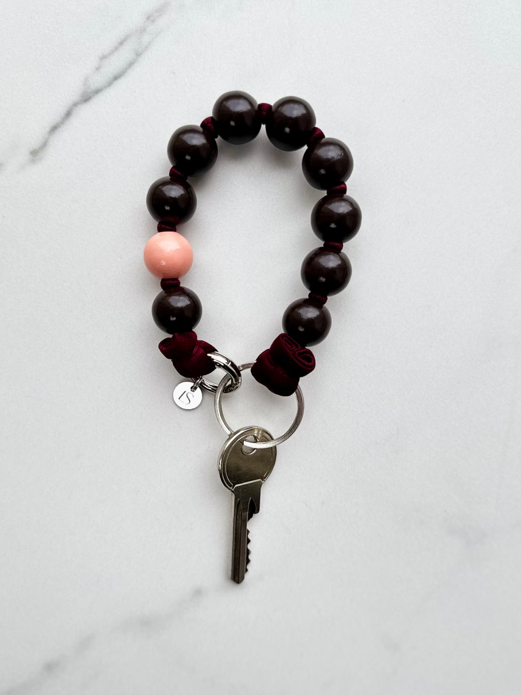 Keychain - brown &amp; pink