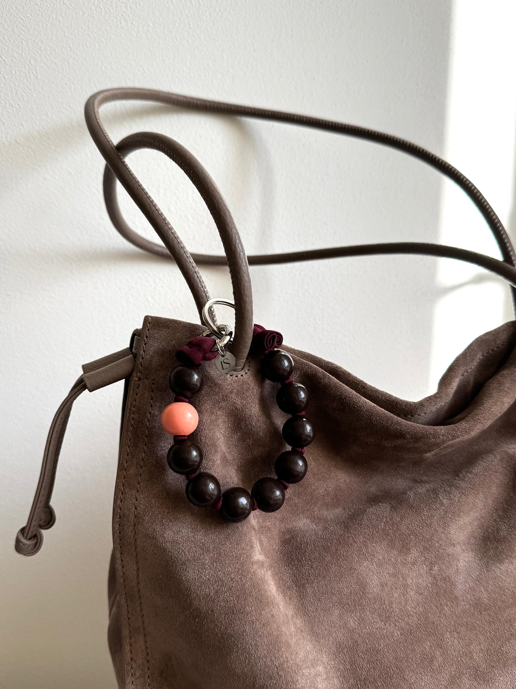 Keychain - brown &amp; pink