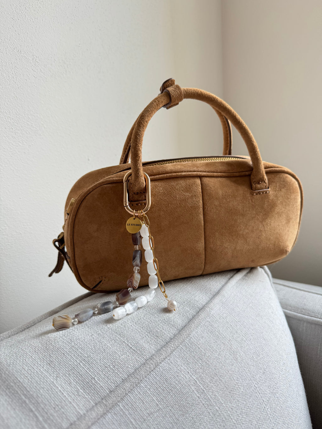 Mocha Stone Bag Charm