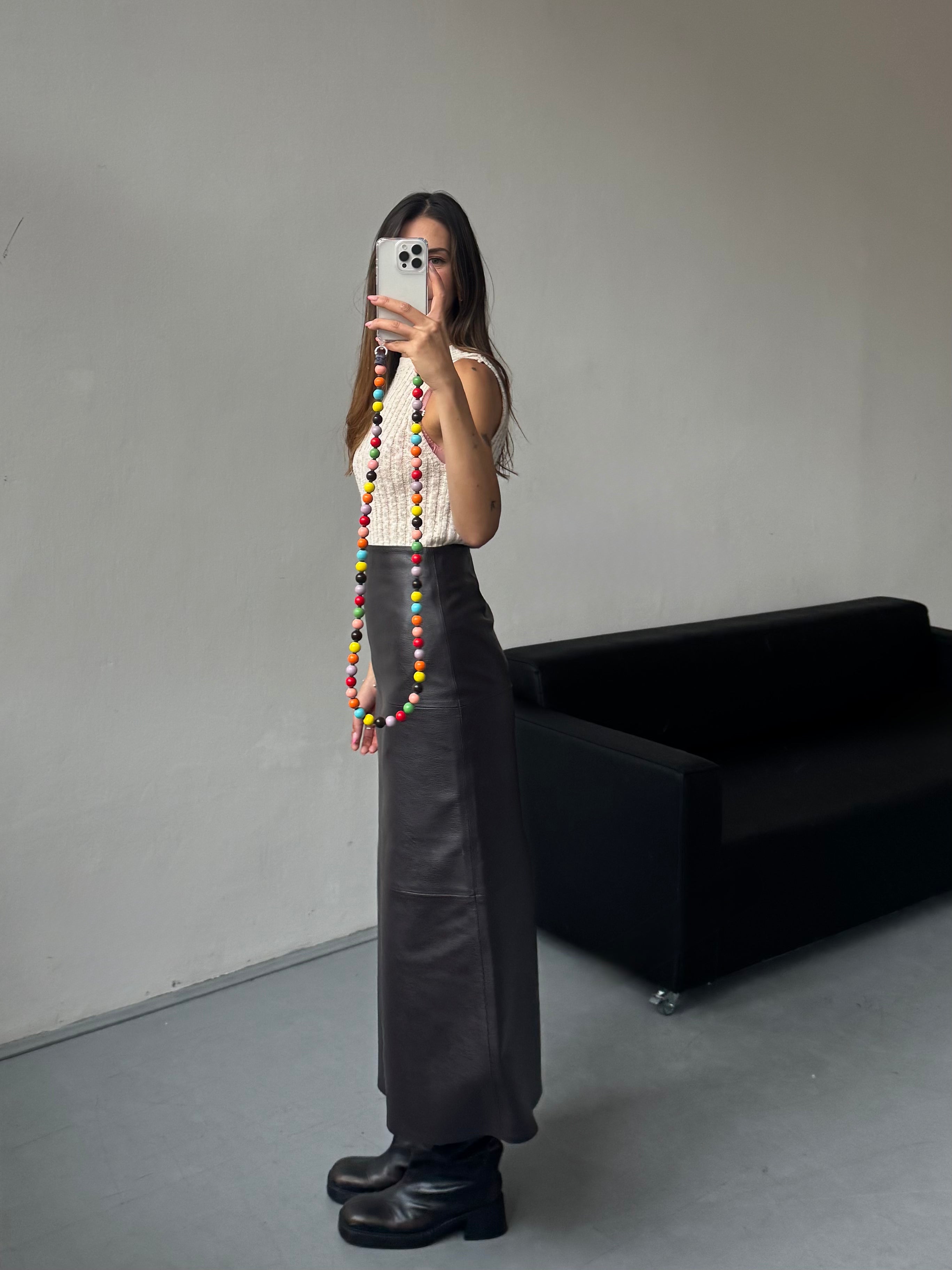 Beaded phone strap extra – colorful