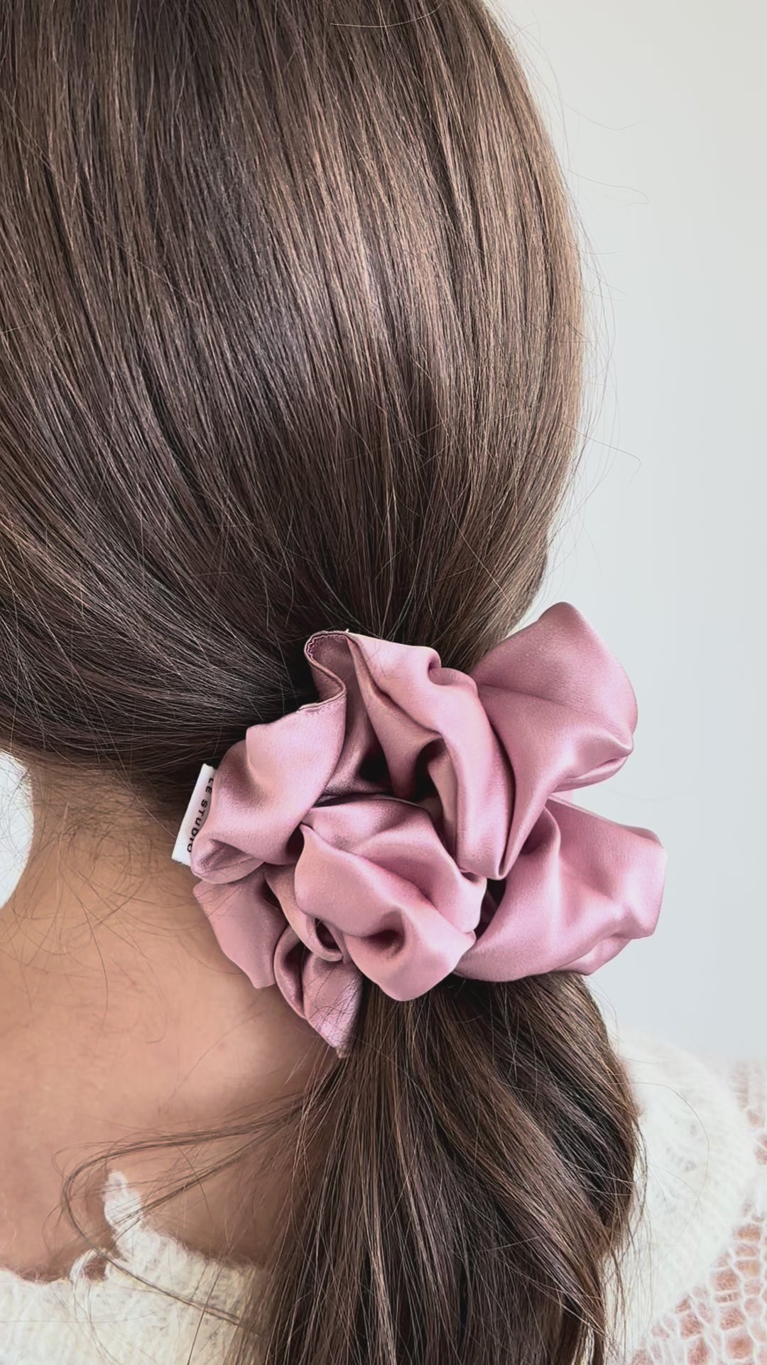 Scrunchie ze 100% hedvábného saténu - Rose