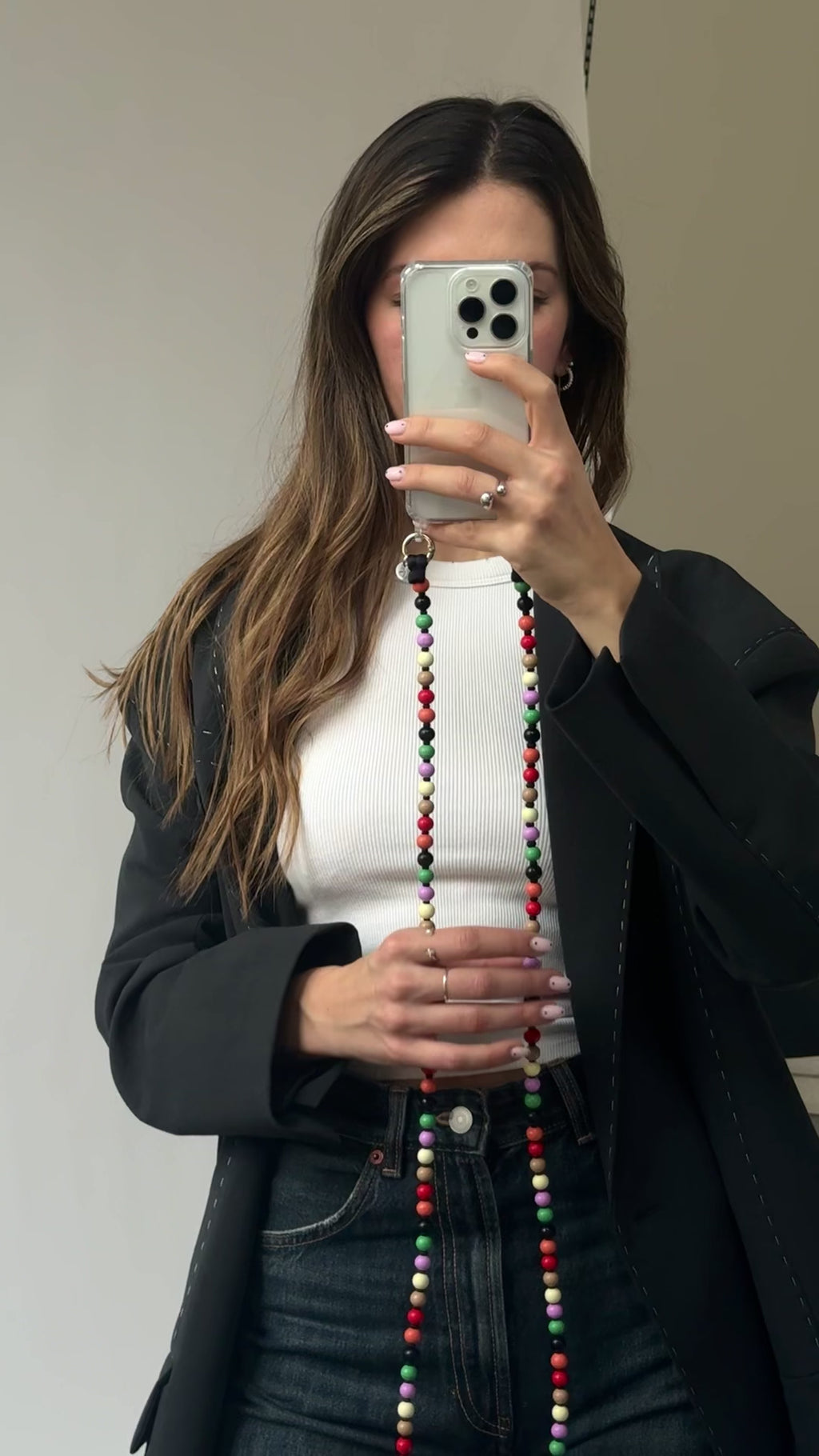 Korálkový popruh na telefon – No Rules